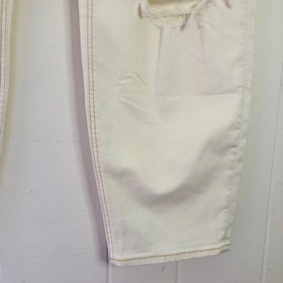American Eagle Womens Plus White Distressed Mom Jeans Size 24 - Picture 7 of 10